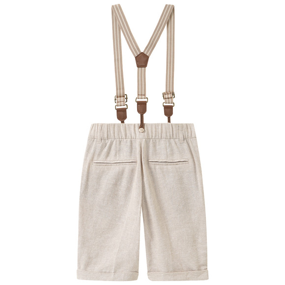 Topolino Jungen Leinen-Anzugshorts mit Hosenträgern