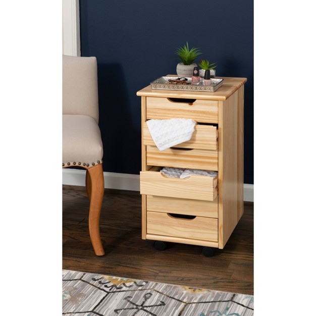 Cary 6 Drawer Rolling Storage Cart Linon