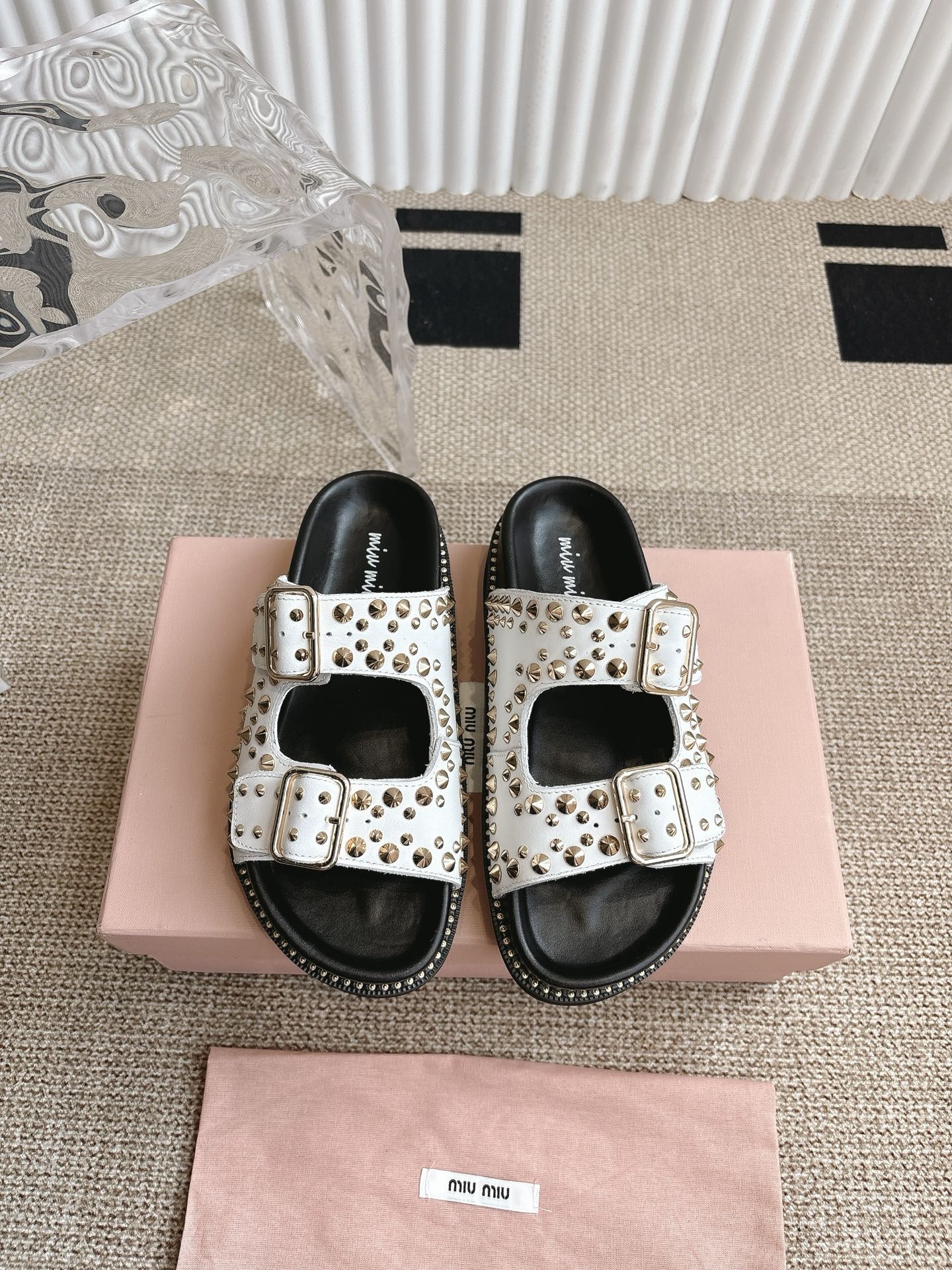 Miu Miu platform rivet sandals - cnluxepick