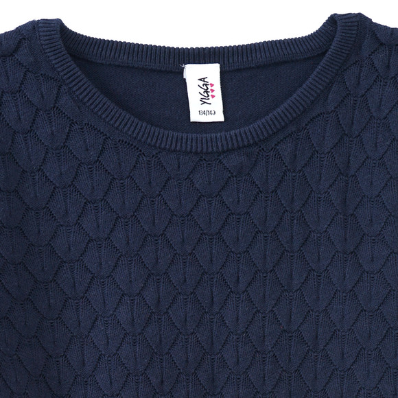 Yigga Mädchen Strickkleid mit Wabenstruktur
