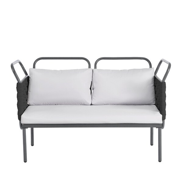 Patio Sectional Sofa Set Woven Rope Furniture Set with Cushions