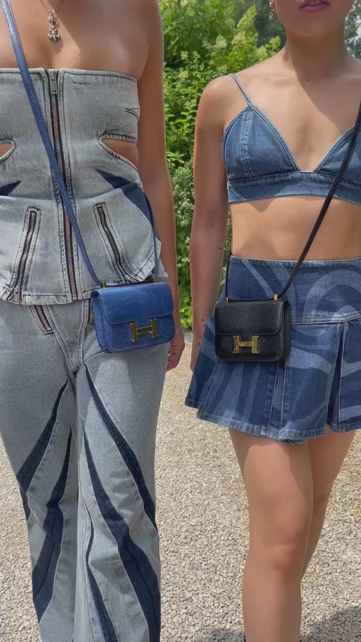 Hermès Constance 14 Micro Bleu Saphir Niloticus Lizard Gold Hardware