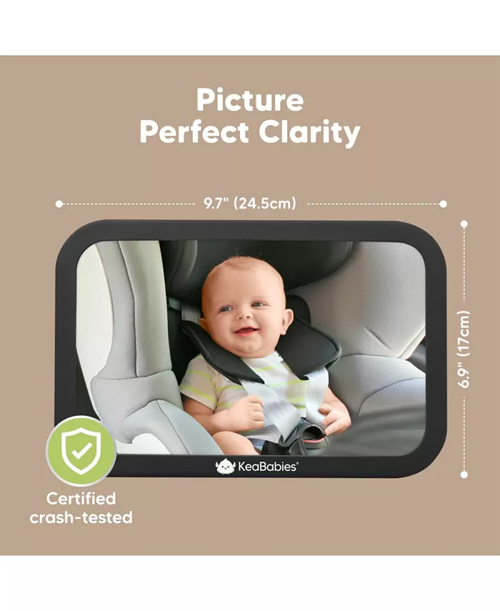 KeaBabies Baby Car Mirror, Large Shatterproof Baby Mirror for Car Seat Rear Facing, Baby Carseat Mirror for Infant