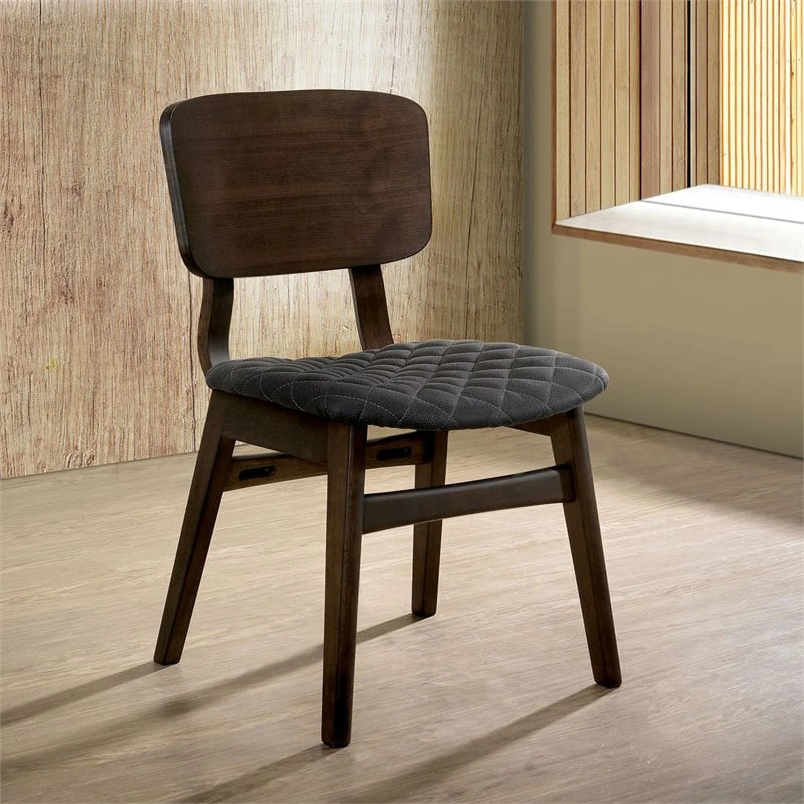 Furniture of America Jaykub Walnut Mid-century Wood Side Chair (Set of 2)