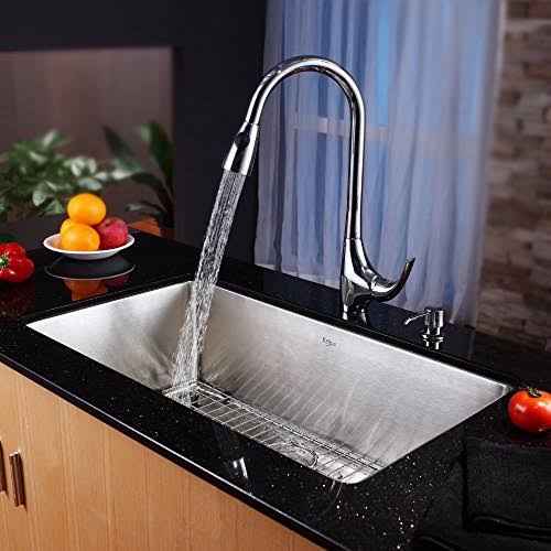 Kraus KEF-14700-PU-10CH Illusio Single Lever Vessel Bathroom Faucet with Pop Up Drain Chrome
