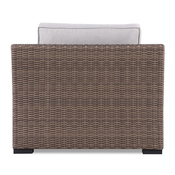 4Piece Manhattan Rustic Wicker Sofa Set with Tempered Glass