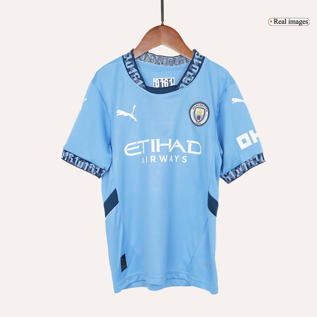 Manchester City Home Kids Soccer Jerseys Kit
