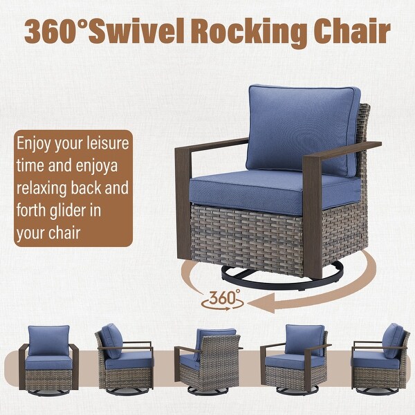 Patio Wicker Rocking Glider Chair
