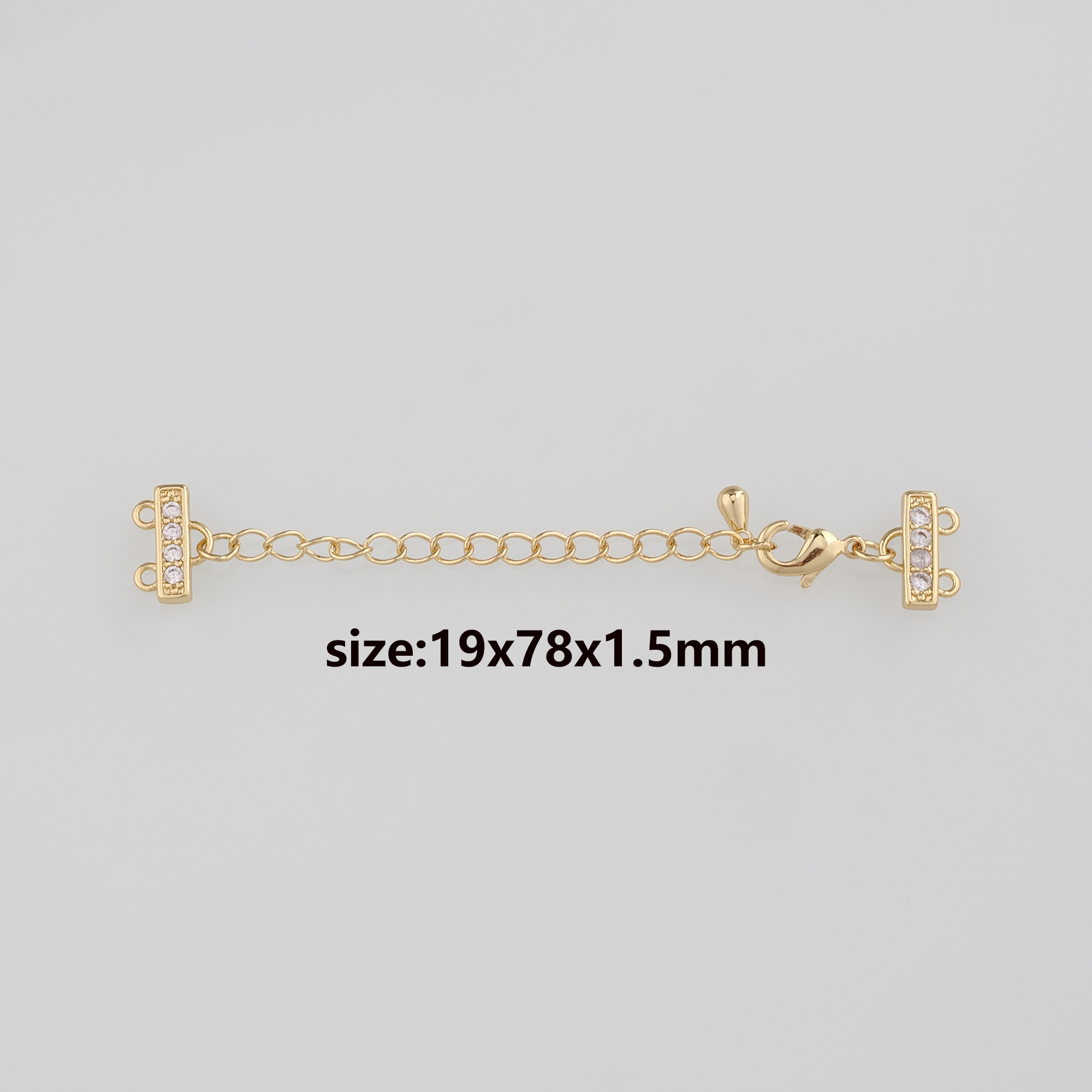 18K Gold Filled Chain Extender for Necklace Bracelet Supply Component Findings Extenders Lobster Claw Clasps with Gold Extender Chain