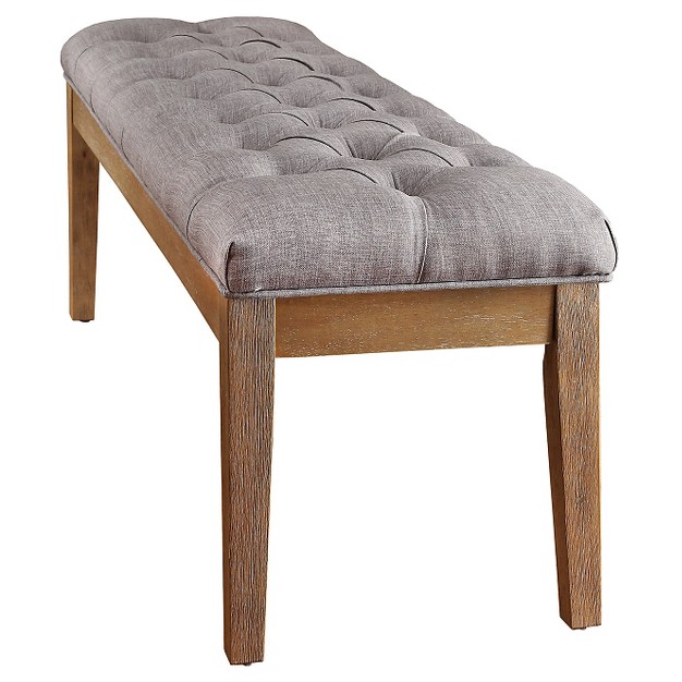 Beechhurst Button Tufted Bench Wood Inspire Q