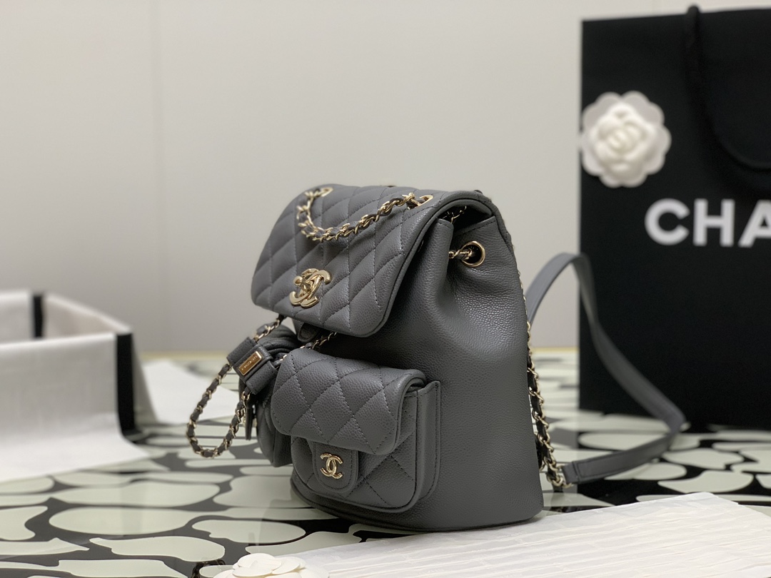 Chanel Backpack Women's High-Quality Chain School Bag Mini Small Backpack - cnluxepick