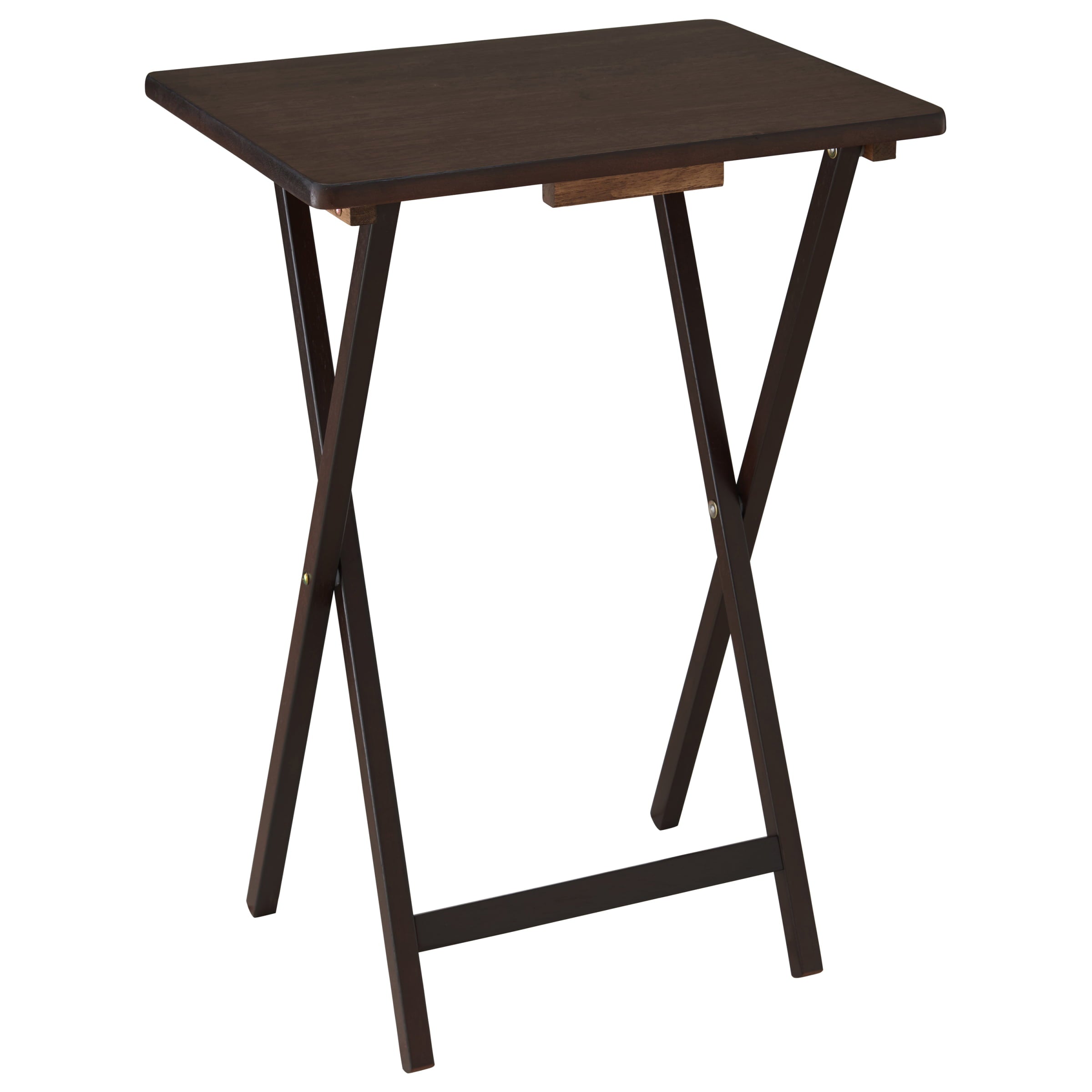 Mainstays Walnut 5-Piece Folding TV Tray Table Set, 19 x 15 x 26 Inch
