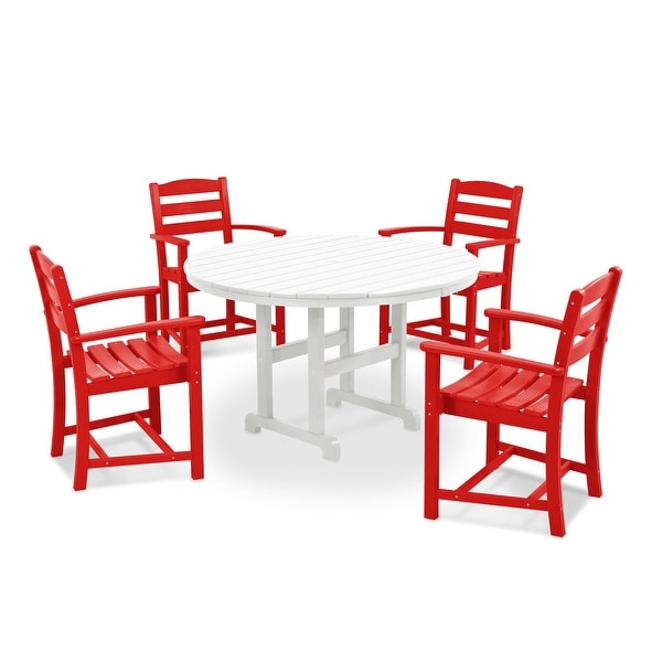 POLYWOOD La Casa Caf�� 5Piece Round Farmhouse Dining Set