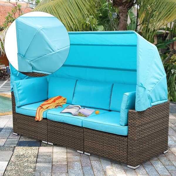 Moasis Blue 6piece Wicker Patio Furniture Set