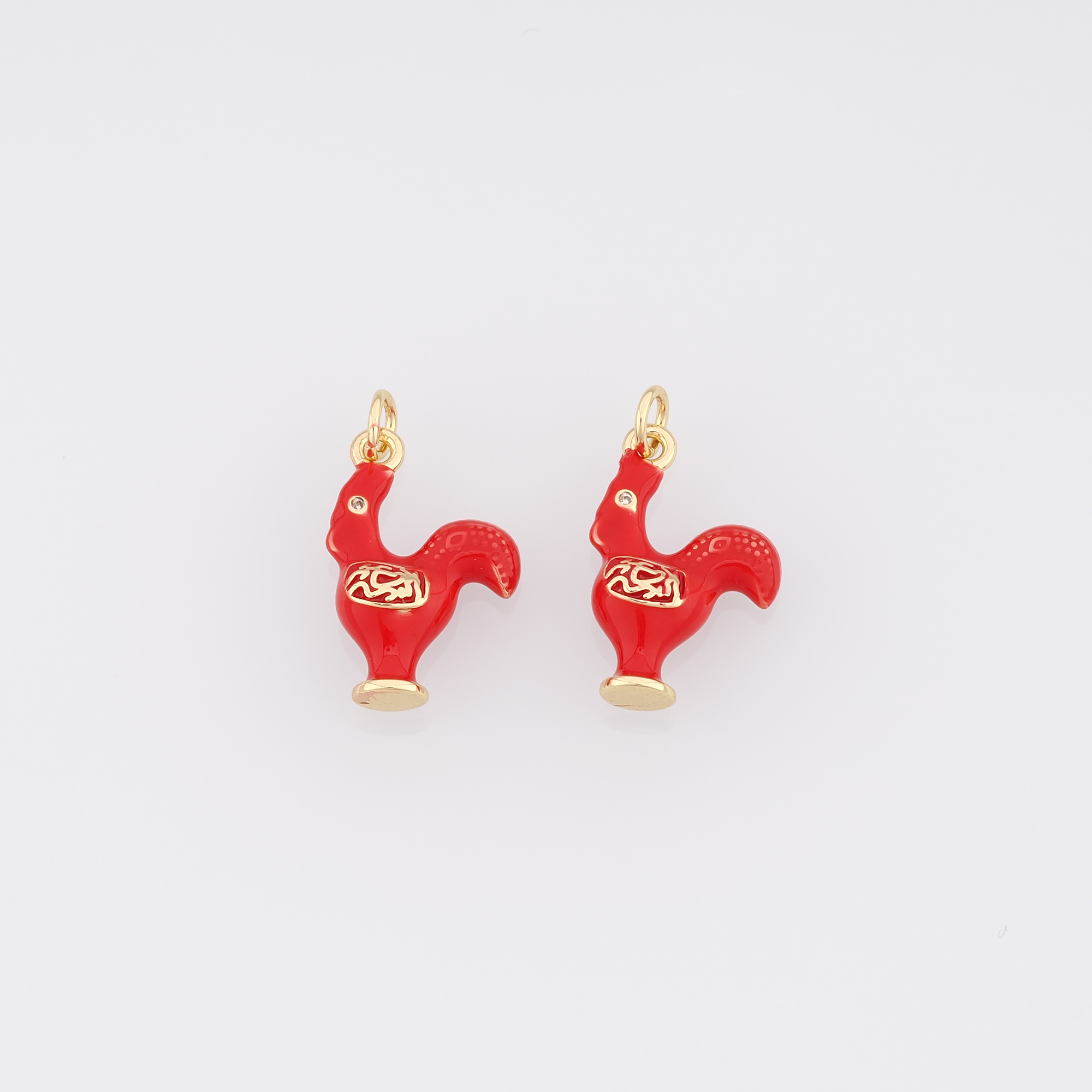 18K Gold Filled Geometric Pendant,Enamel Irregular Charm Earrings Necklace for DIY Jewelry Making Supply