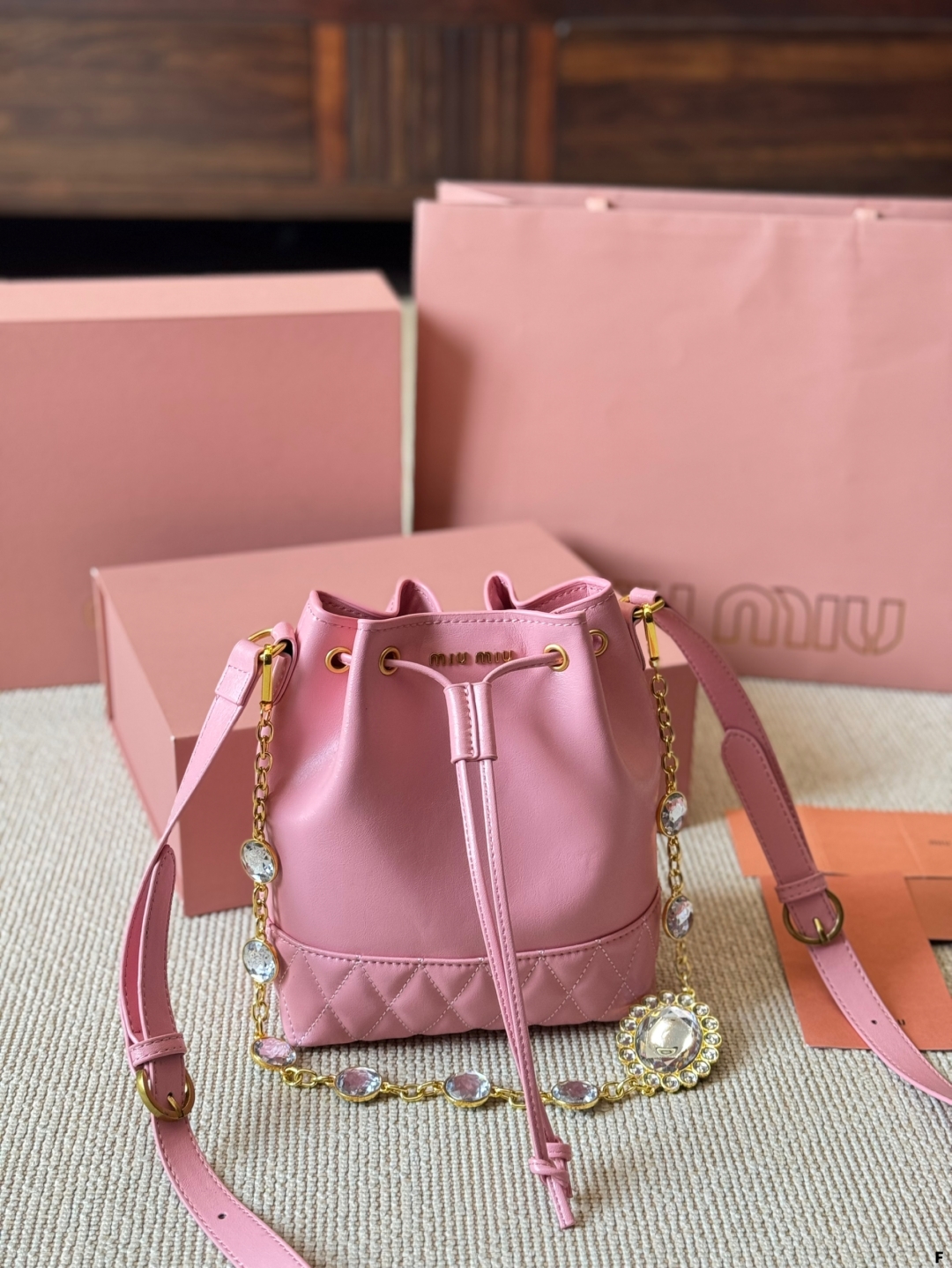 MiuMiu waxed leather small bucket bag - cnluxepick
