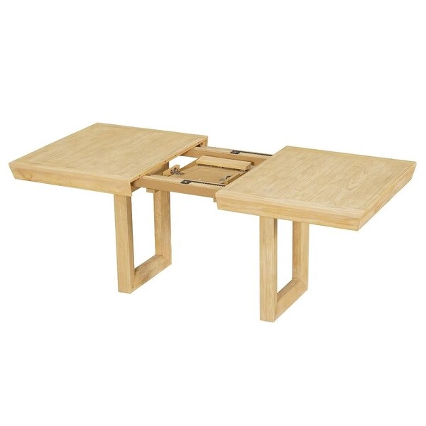 Extendable Dining Table Set,with Butterfly Leaf and6 Upholstered chair