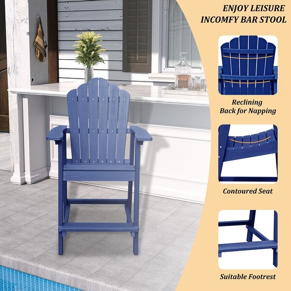 Patio Tall Adirondack Chair Set with Connecting Tray (Set of 2)