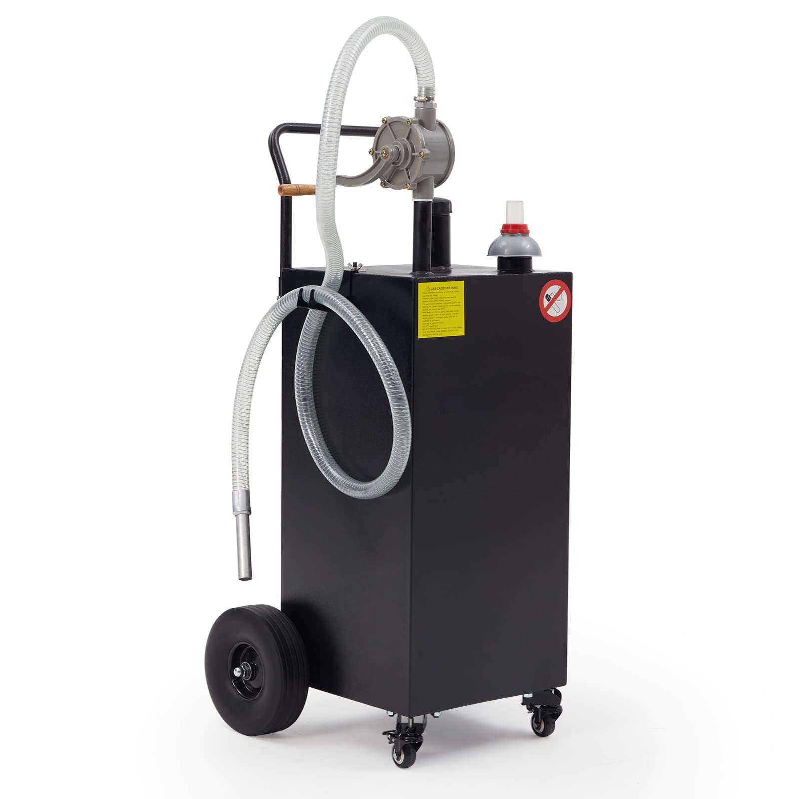 HA-EMORE Portable Gas Caddy Fuel Storage 35 Gallon Tank Gasoline Fuel with 2 Wheels for Car Lawnmower