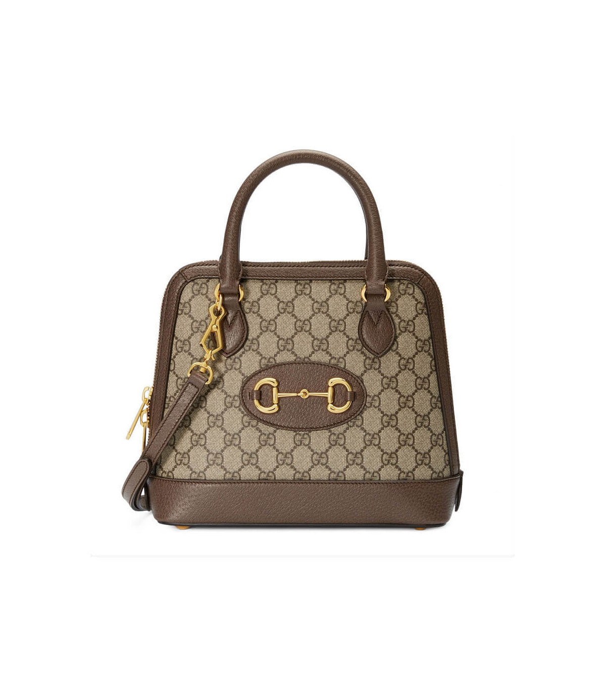 Gucci 1955 Horsebit mall Top Handle Bag In Brown GG Supreme Canvas