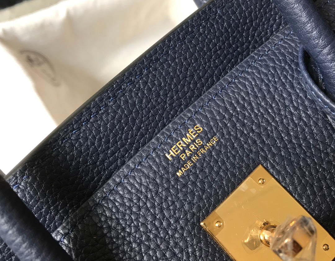 Hermes Birkin 35Cm Bag Navy Togo Gold Hardware
