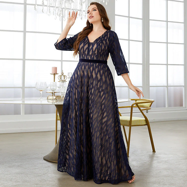 Elegant Lace Maxi Dress | V-Neck Evening GownClistos