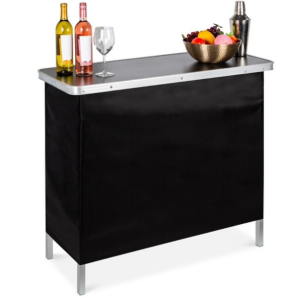 Portable PopUp Bar Table w/ Carrying Case,Removable Skirt