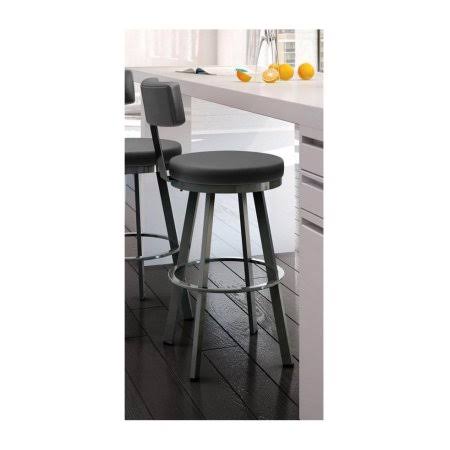 Amisco Tower Counter Height Swivel Metal Stool, Grey