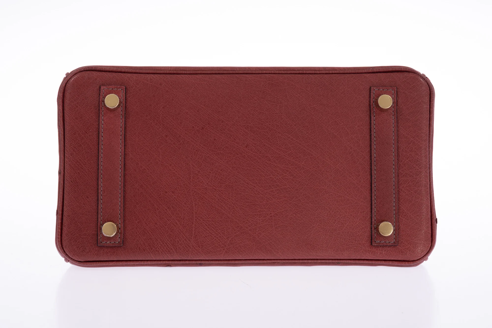 Hermès Birkin 25 Rouge H Ostrich Retourné Gold Hardware