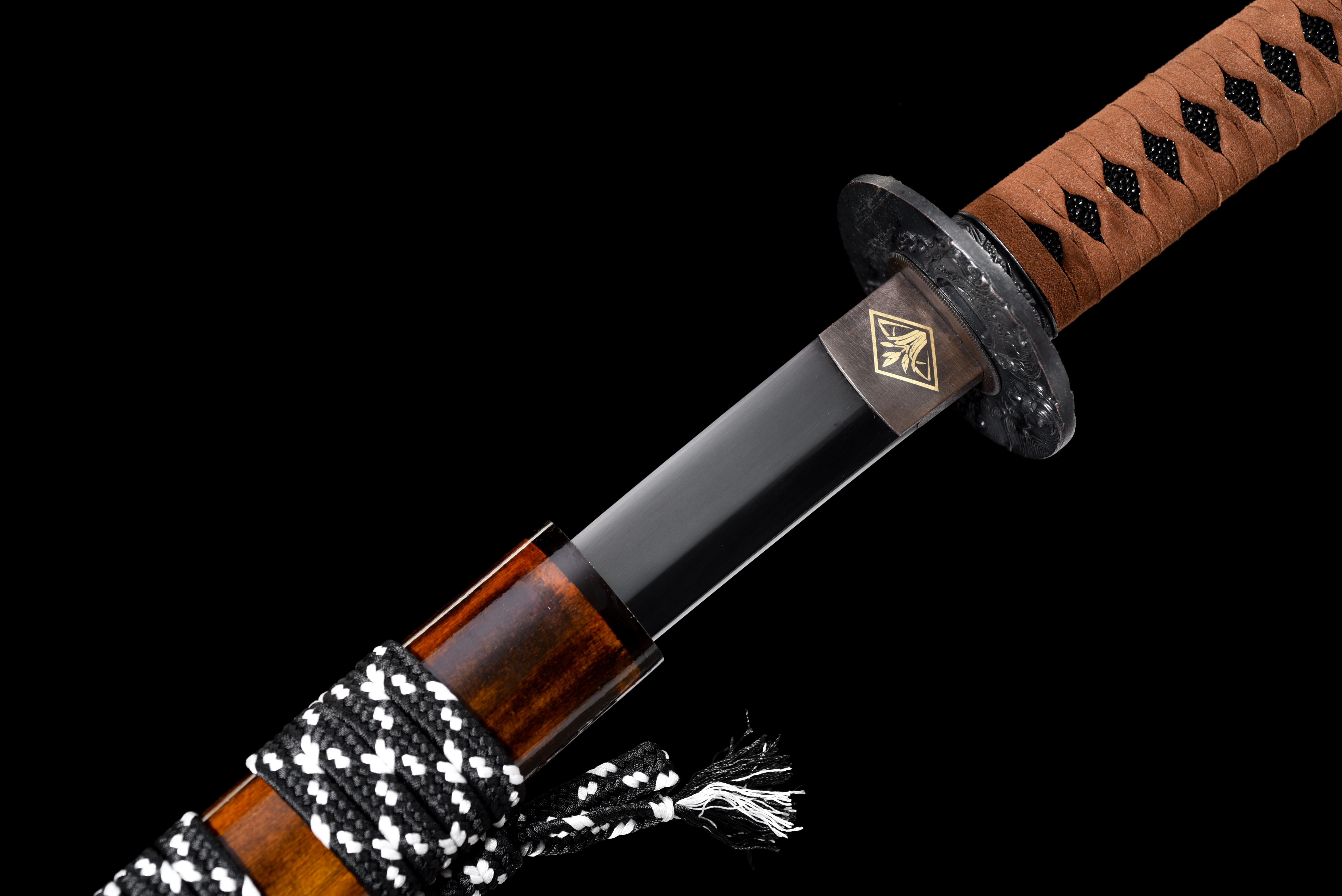 Black Wave Katana – Manganese Steel, Black Baked, Full Tang