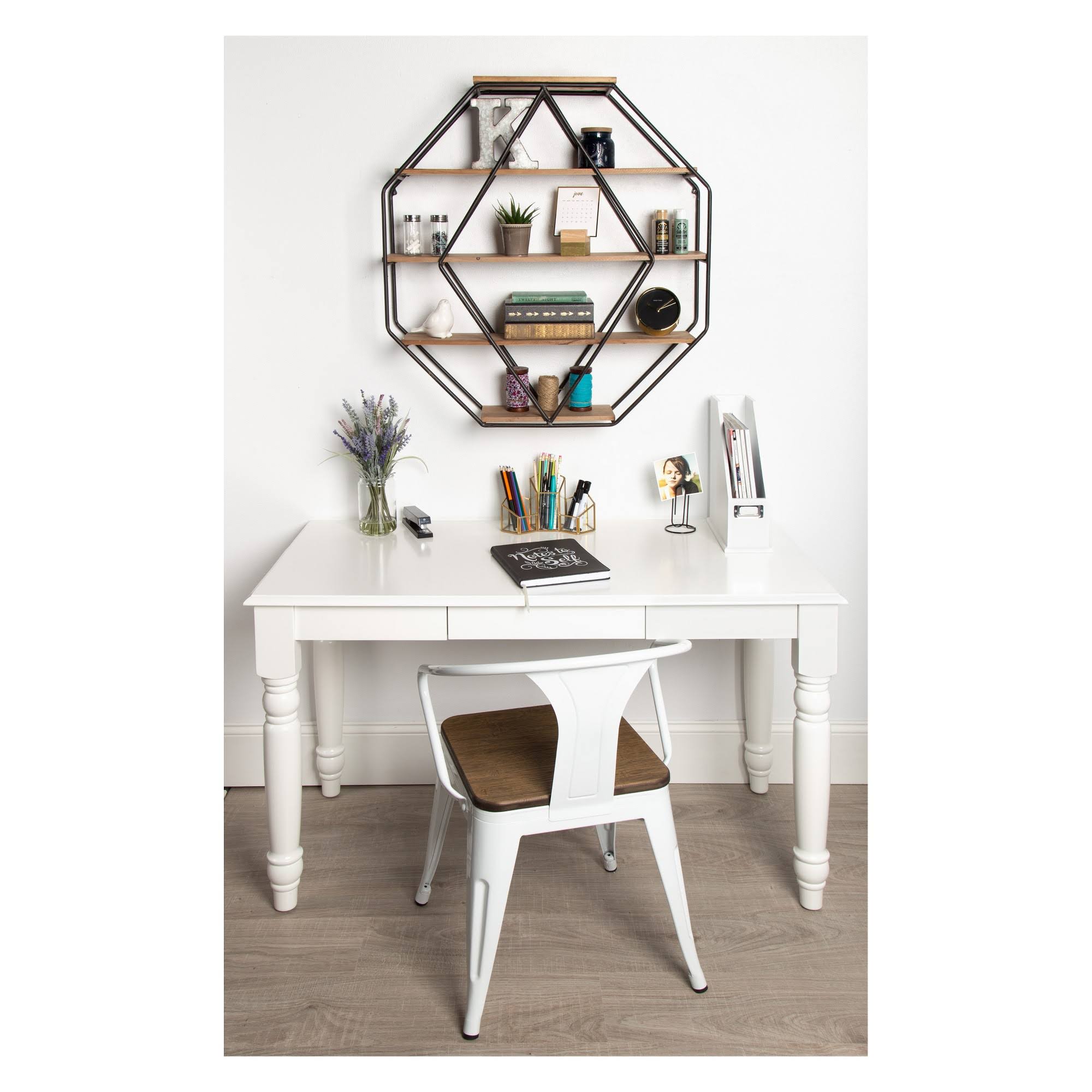 Kate and Laurel Lintz Wood Octagon Floating Wall Shelves (Brown/Black)