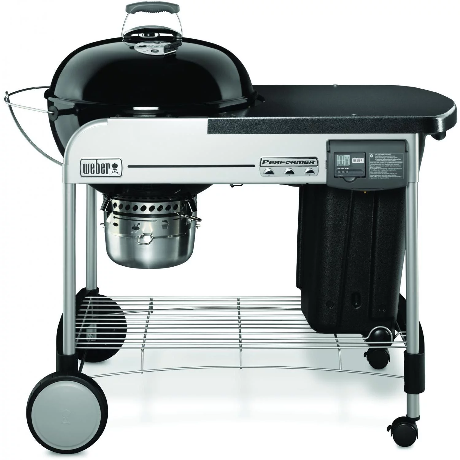 Weber Performer Deluxe 22-Inch Freestanding Charcoal Grill With Touch-N-Go Ignition - Black - 15501001