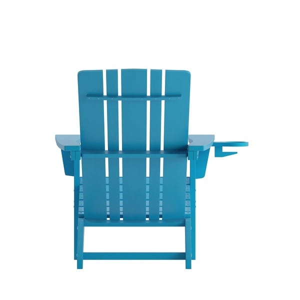 Set of 4 Commercial AllWeather Adirondack Chairs with Cupholders