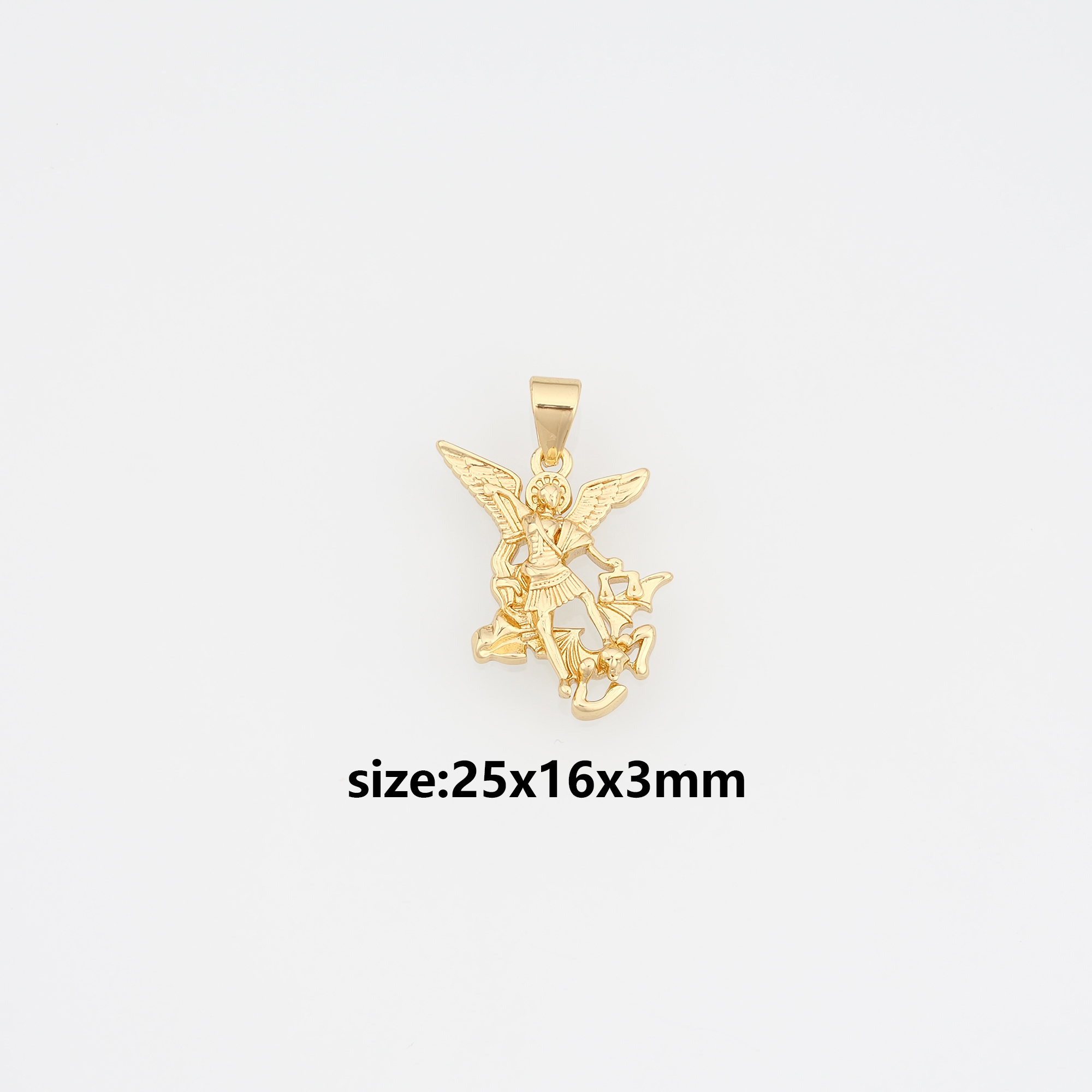 18K Gold Filled Archangel Pendant,Angel Charm Earrings Necklace for DIY Jewelry Making Supply
