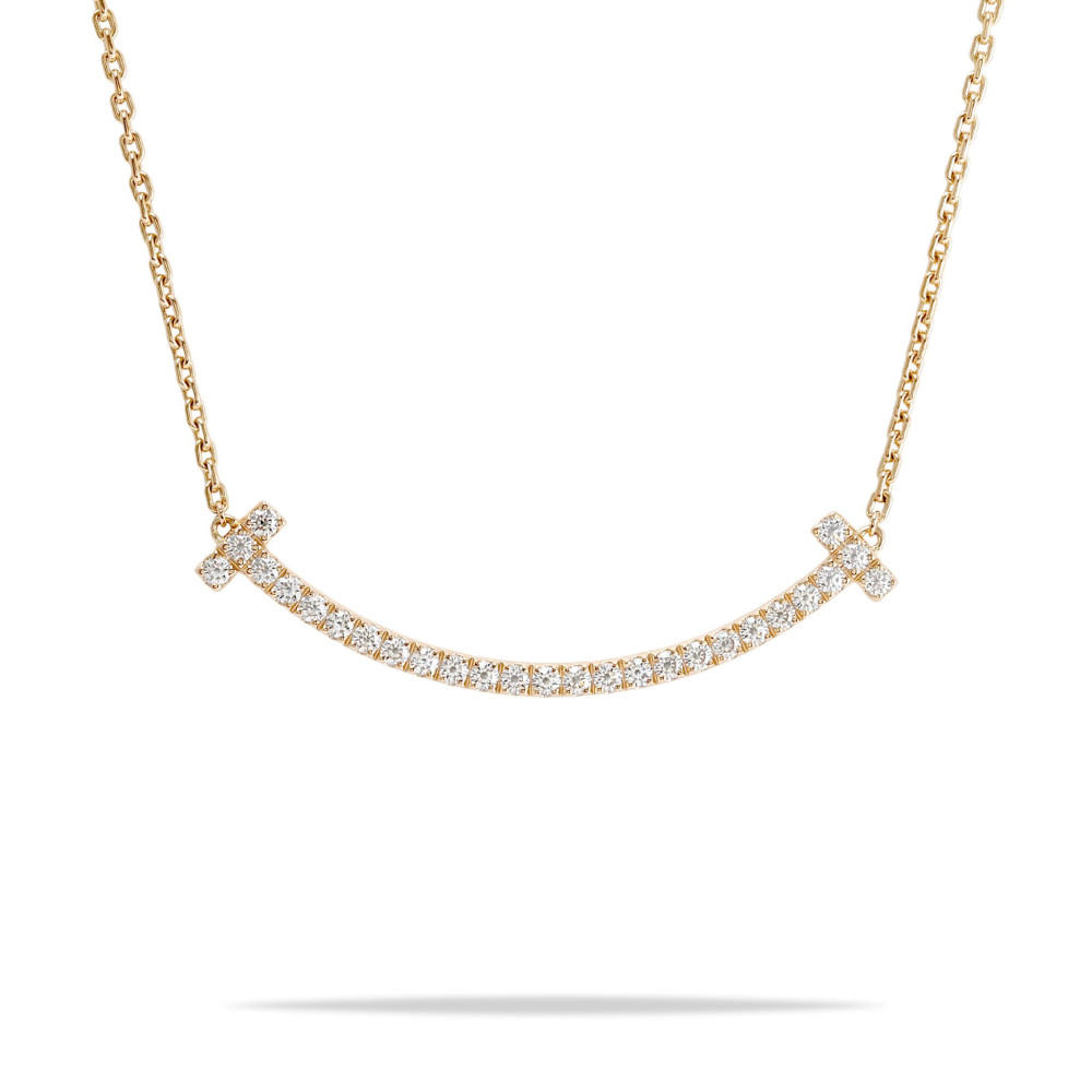 Tiffany & Co. Tiffany T Smile Necklace 18K Rose Gold Diamond 67513282