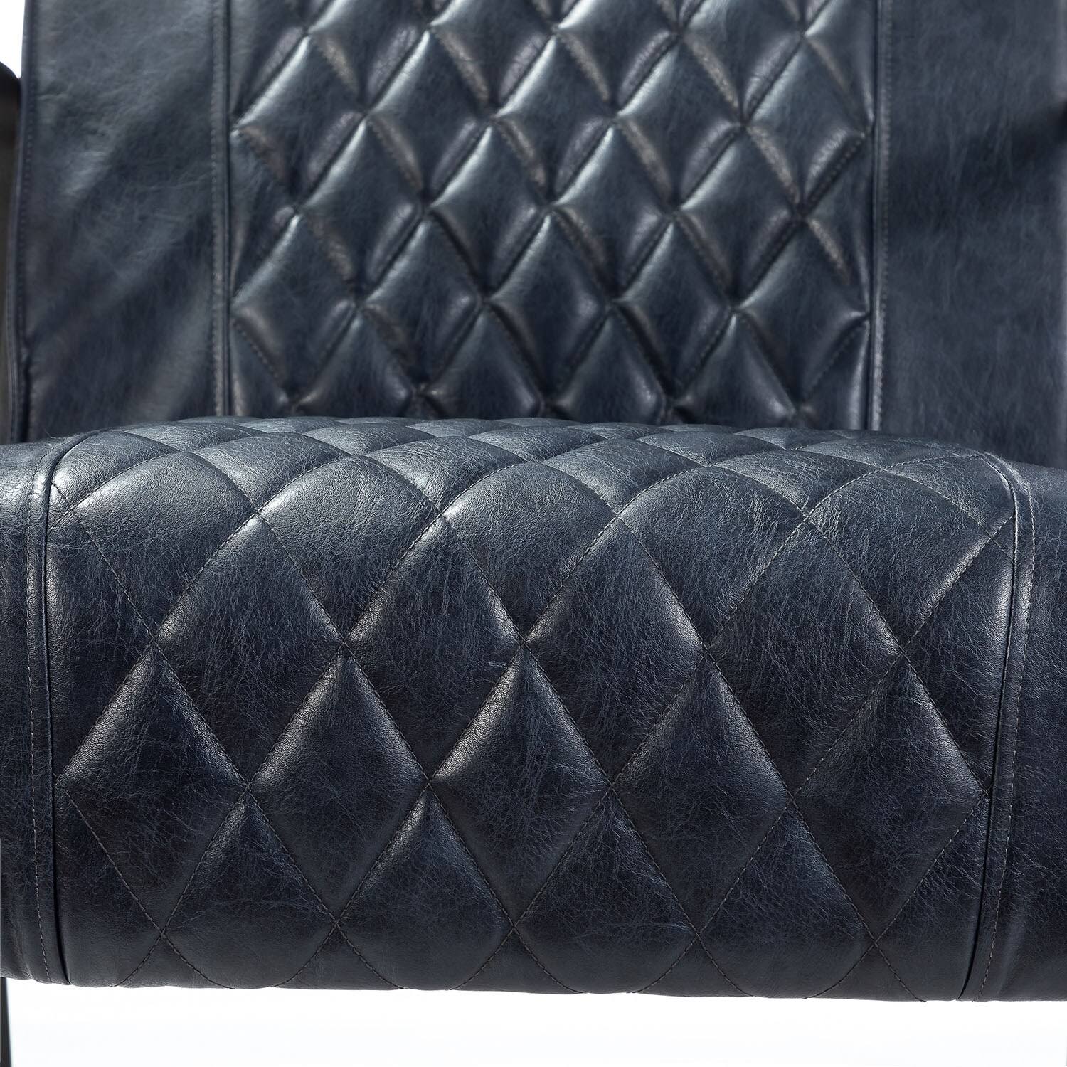 Lagash Lesuire PU Chair with Tufted Back - Blue