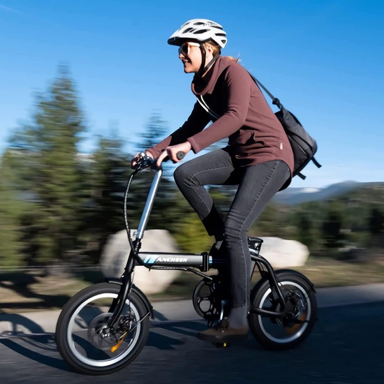 Folding Electric Bike, 16” Electric Bicycles with 8Ah Removable Battery, 15-30 Mile Range Power Assist City Ebike