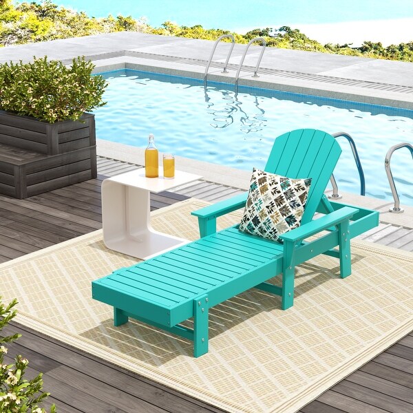 Polytrends Altura Poly EcoFriendly All Weather Reclining Chaise Lounge with Arms