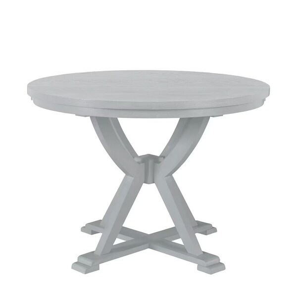 5Piece Extendable Round Dining Table Set with 15.7