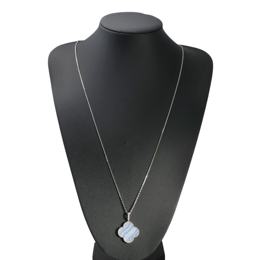 Van Cleef & Arpels Magic Alhambra Necklace 18K White Gold Chalcedony VCARP6L900