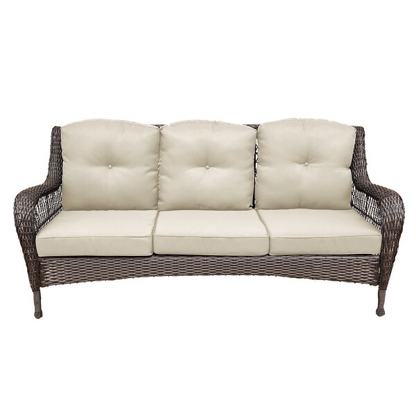 6piece Resin Wicker Patio Furniture Conversation Set with High Back