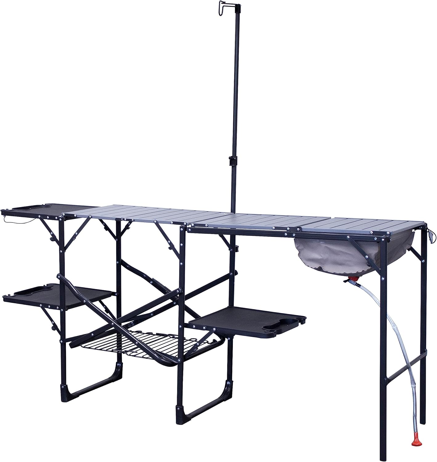 2026 GCI OUTDOOR Master Cook Station | Portable Folding Kitchen Table with Soft Shell Sink, Heat Resistant Tabletop & Telescoping Lanter Pole, Perfect for Camping Trips