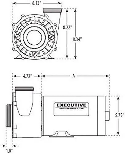 Waterway 4.5HP 230V Dual-Speed Spa Pump – Side-Discharge Model 3421821-1A, 48-Frame Executive Series