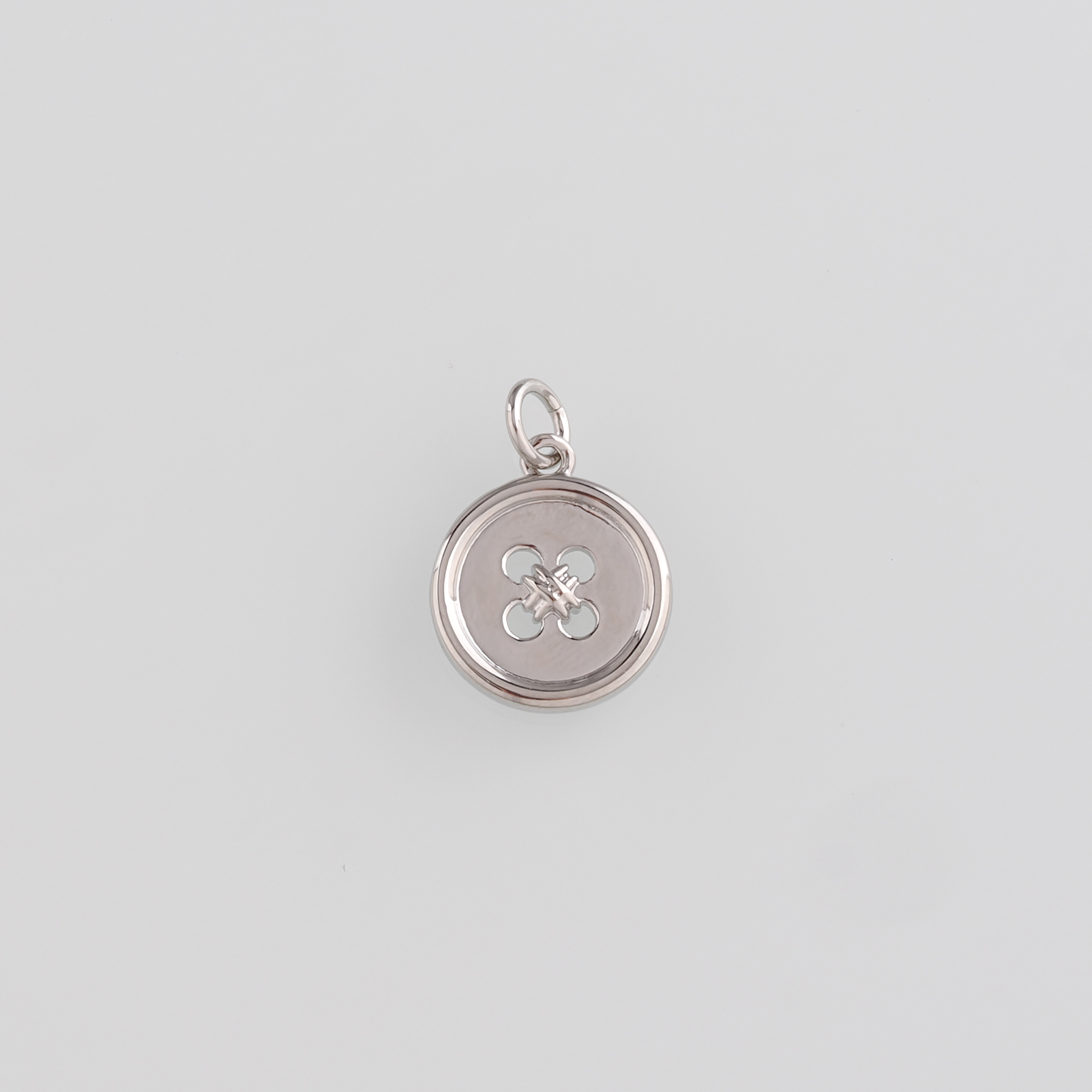 18K Gold Filled Button Pendant,Dainty Button Charm Earrings Necklace for DIY Jewelry Making Supply