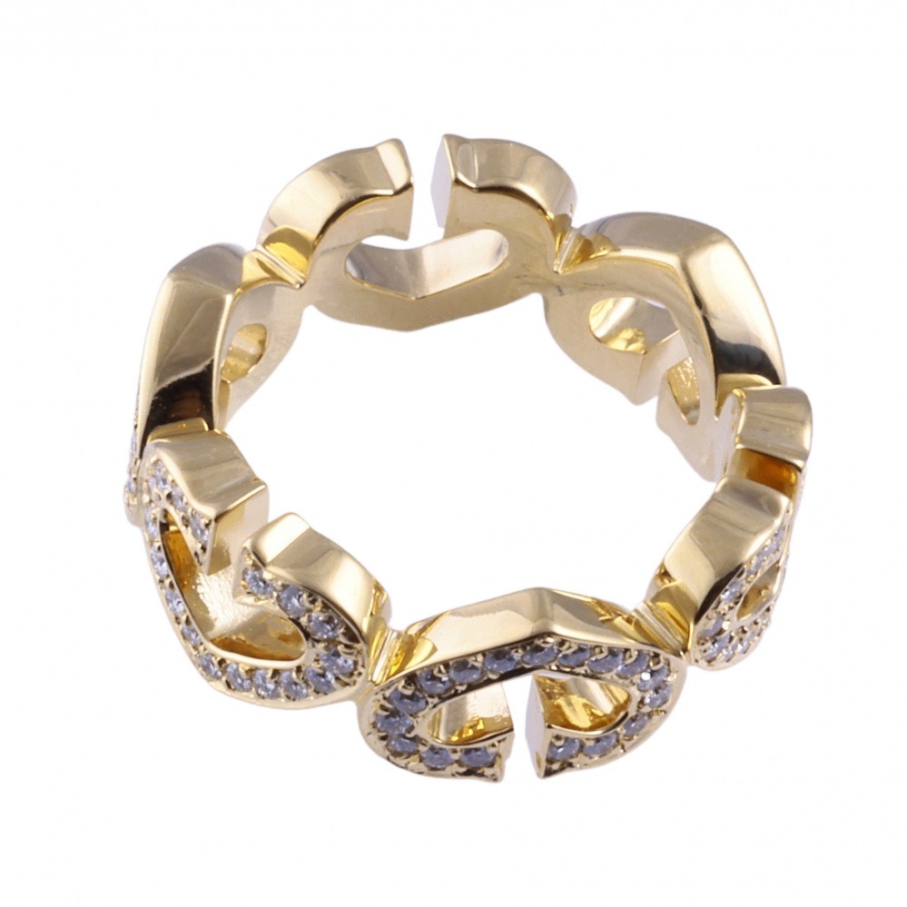 Cartier C Heart Ring 18K Yellow Gold Diamond