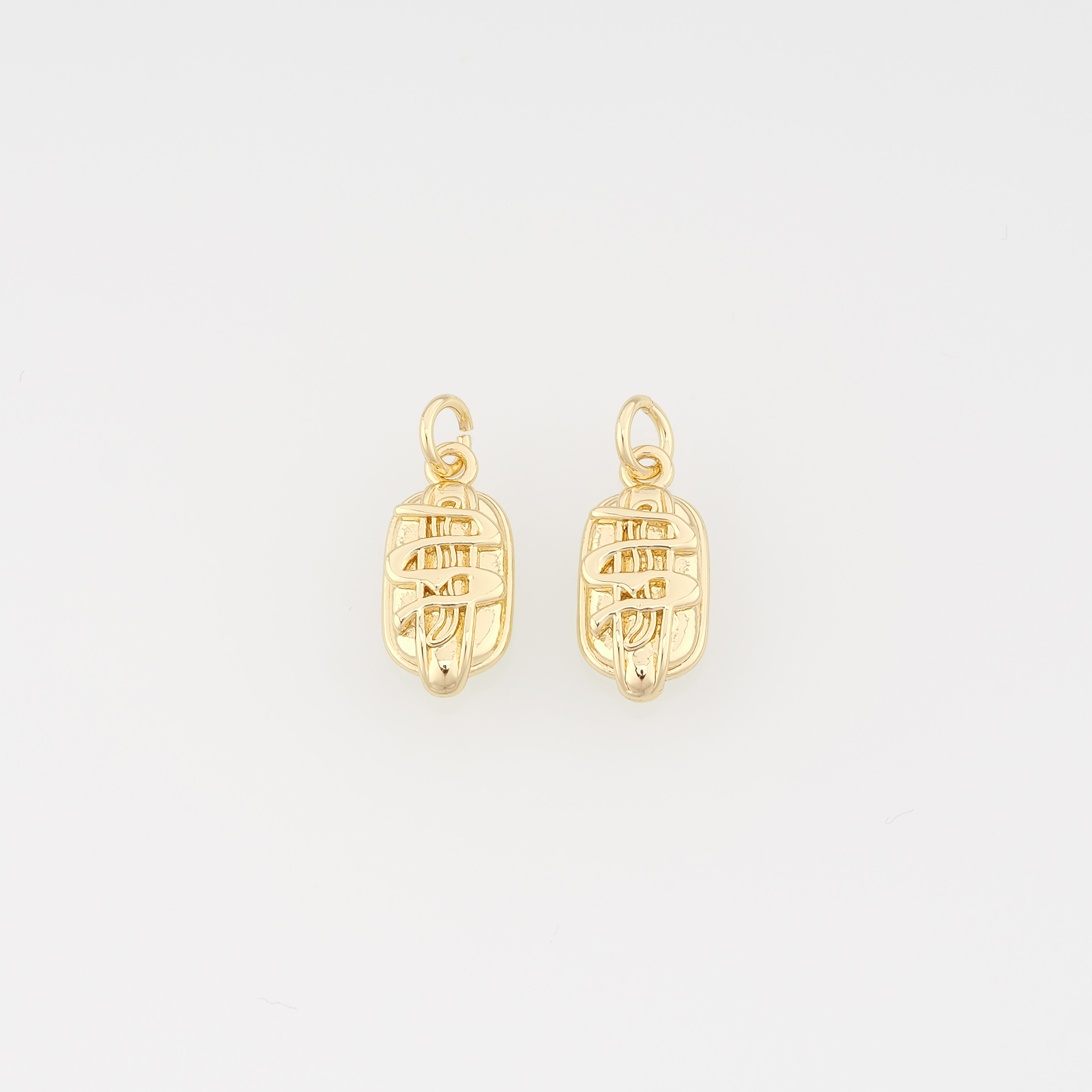 18K Gold Filled Hot Dog Pendant,Hot Dog Charm Earrings Necklace for DIY Jewelry Making Supply