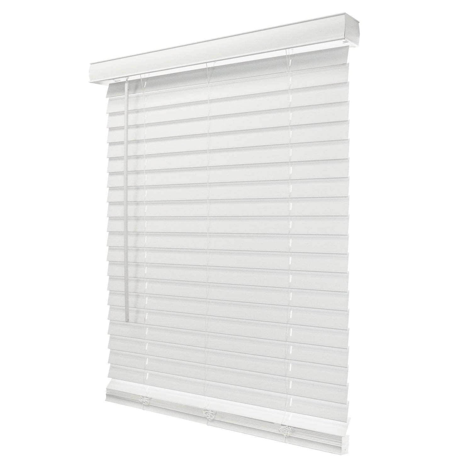 Chicology Cordless Faux Wood Blind, Basic White - 45x22W x 72x22H