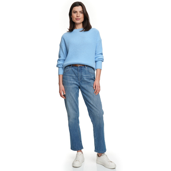 Gina Collection Damen Strickpullover mit Rippstruktur