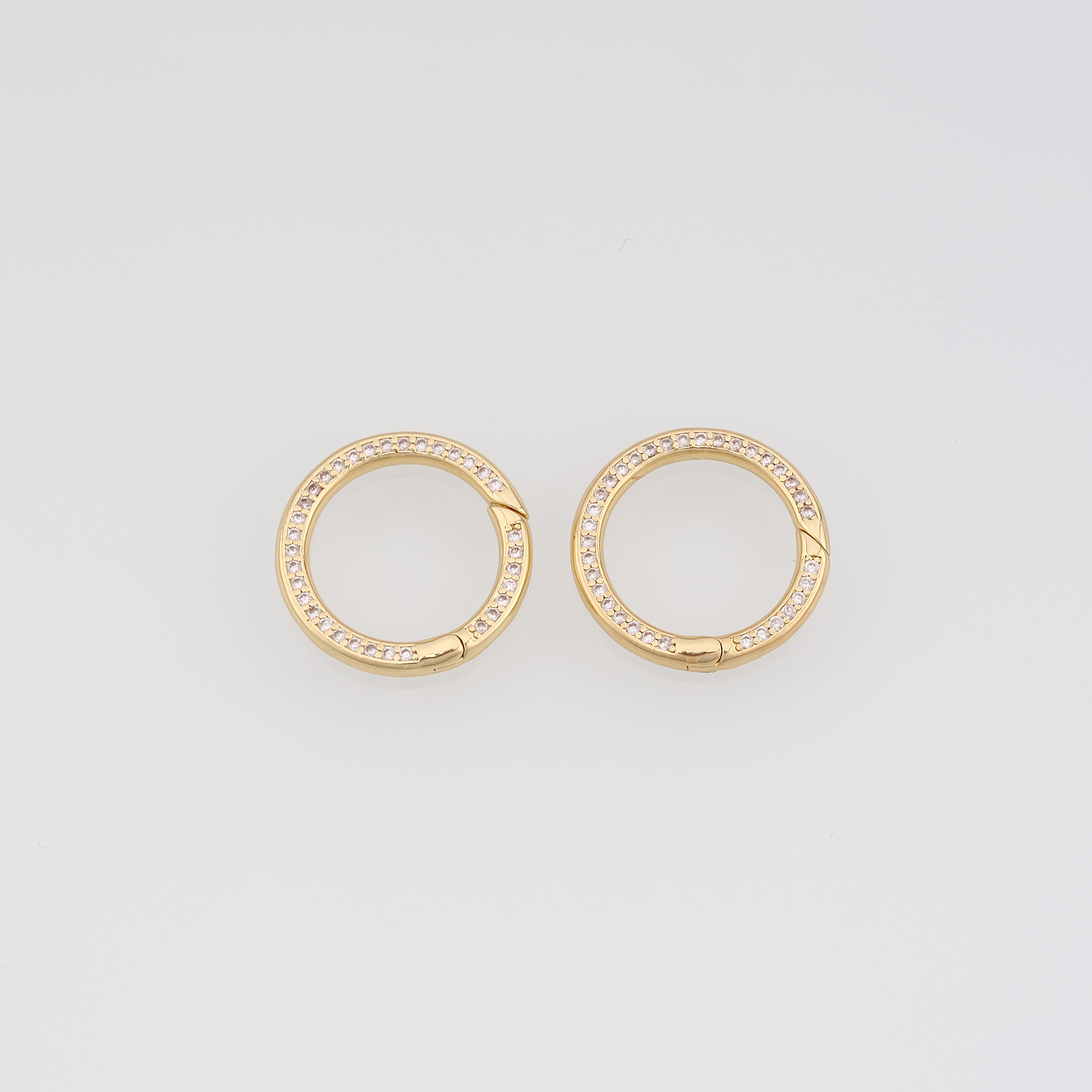 18K Gold Filled Round Clasp,Push Snap Clasp,Spring Buckle Bracelet Necklace for DIY Jewelry Finding Necklace Bracelet