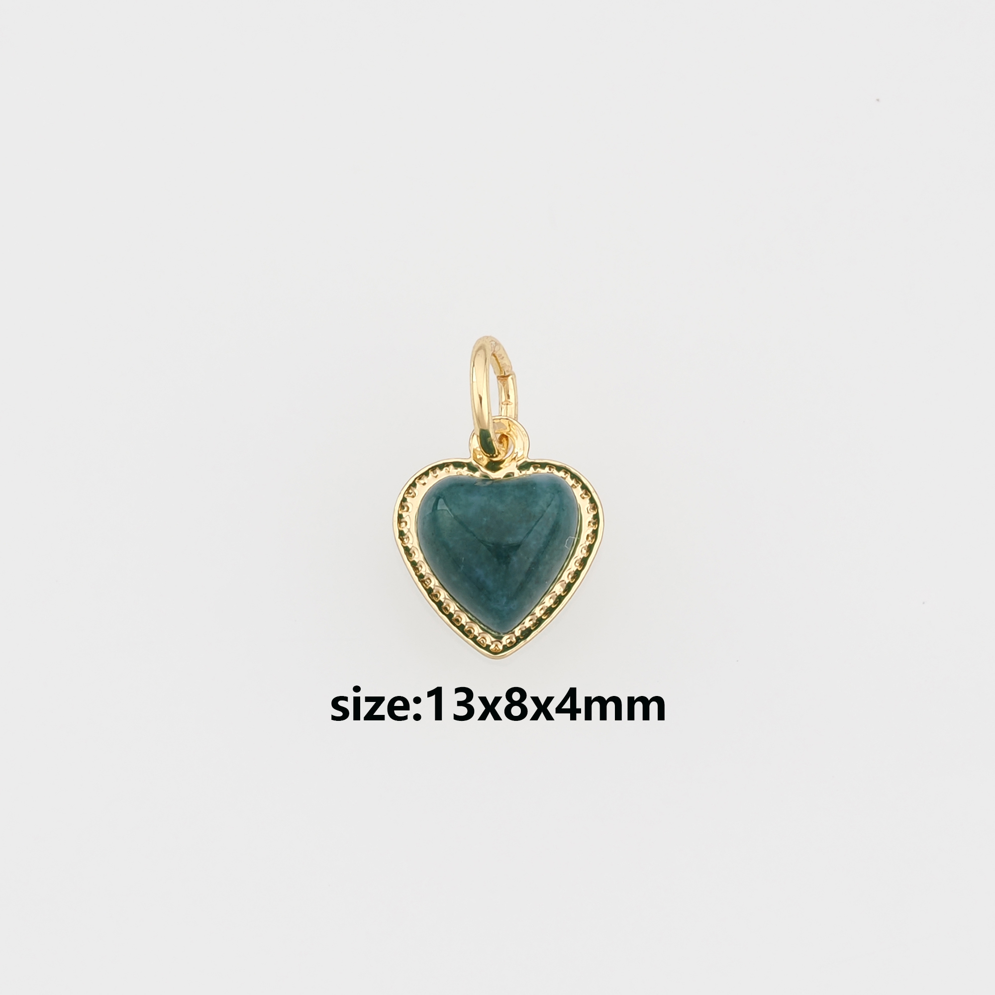 18K Gold Filled Heart Pendant,Natural Stone Earrings Necklace for DIY Jewelry Making Supply
